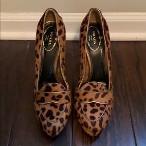 Prada Mohair Leopard Pump